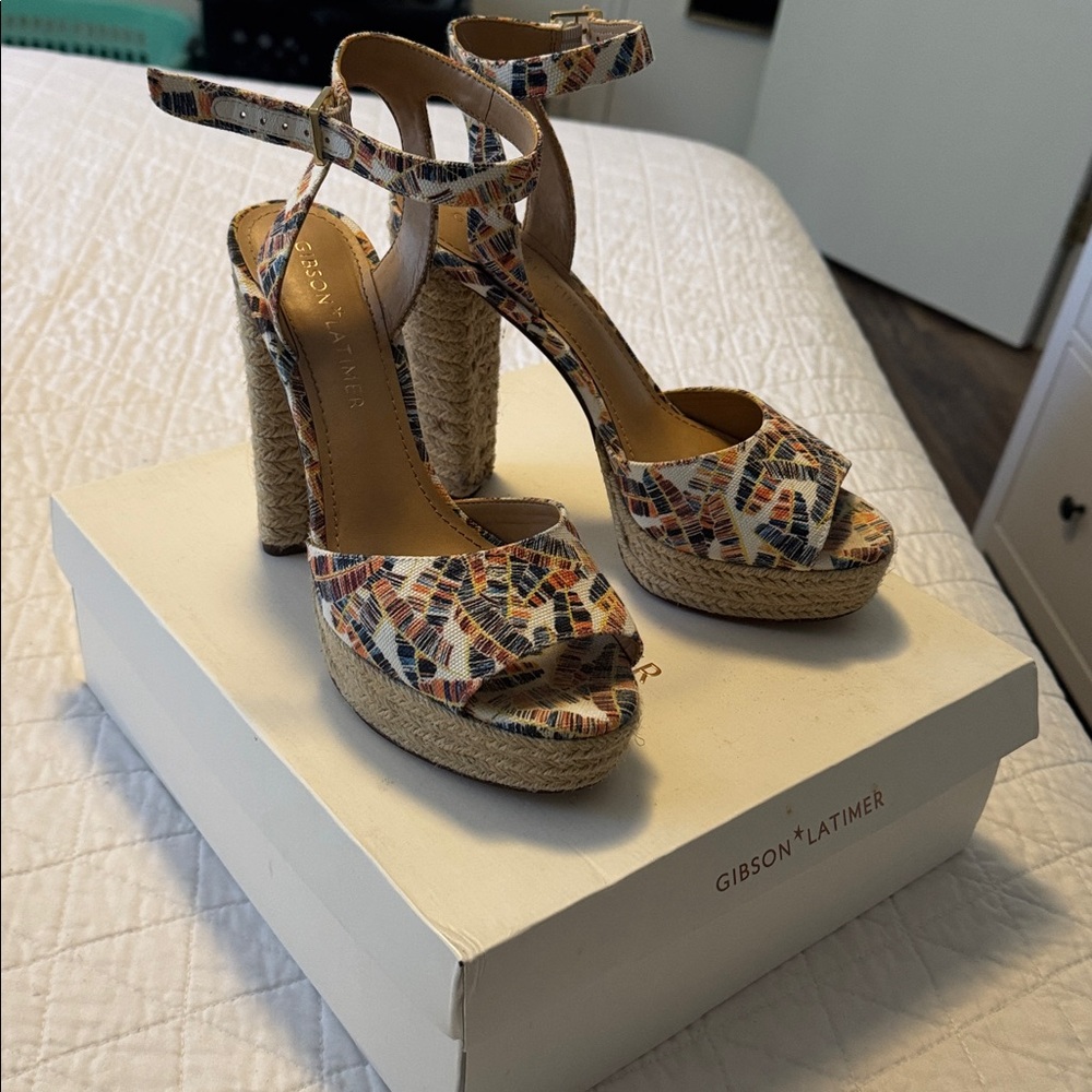 Gibson Latimer Multicolor Woven Platform Sandals